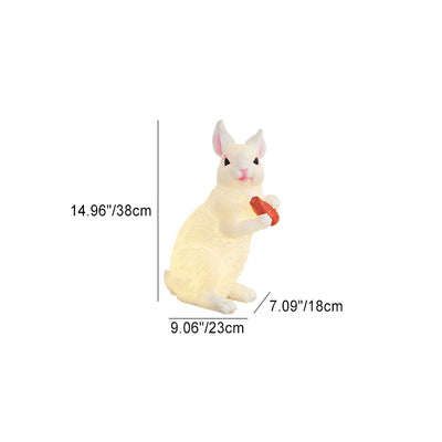 Modern Art Deco Solar Waterproof Resin Rabbit Carrot LED Landscape Lighting Outdoor Light For Garden
