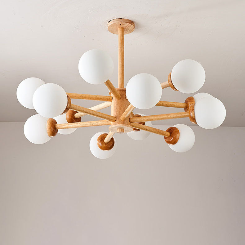 Moderner Mid-Century Gummibaum Ast Rahmen Glas Magic Bean 6/8/12-Licht Kronleuchter für Schlafzimmer 