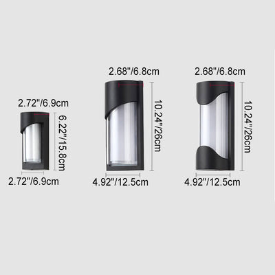 Modern Outdoor Semi-Cylindrical Line Design Aluminum LED Wall Sconce Lamp