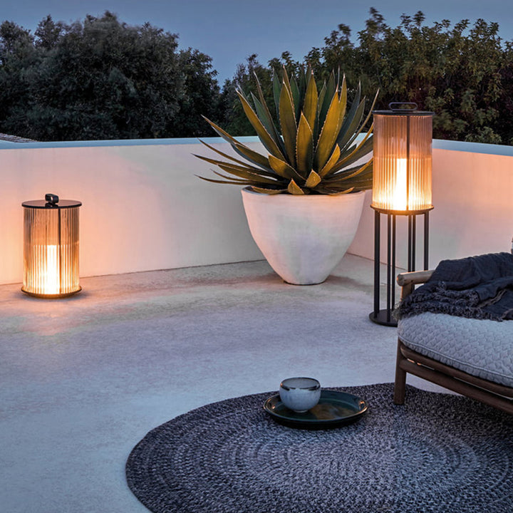Modern Simplicity Cylinder Glass Steel 1-Light Landscape Light For Outdoor Patio