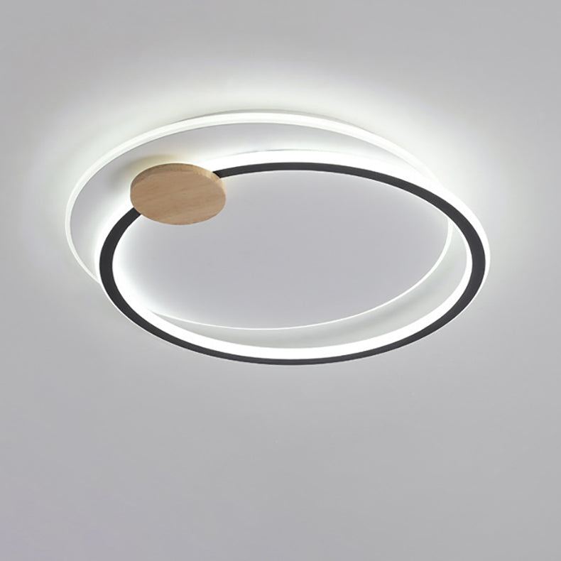 Zeitgenössische Einfachheit Eisen Kreis Ring Acryl LED Unterputz Deckenleuchte für Wohnzimmer