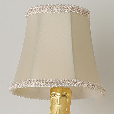 European Modern Luxury Candelabra Carved Zinc Alloy Fabric 2-Light Wall Sconce Lamp