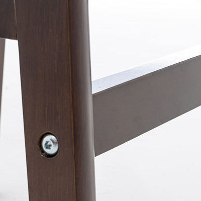 Moderner minimalistischer quadratischer Holz-Leder-Schaum-Barhocker mit vier Beinen und Rückenlehne für das Esszimmer 