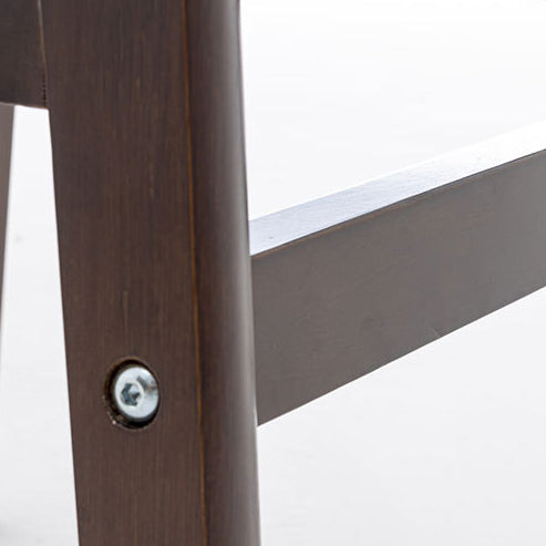 Moderner minimalistischer quadratischer Holz-Leder-Schaum-Barhocker mit vier Beinen und Rückenlehne für das Esszimmer 