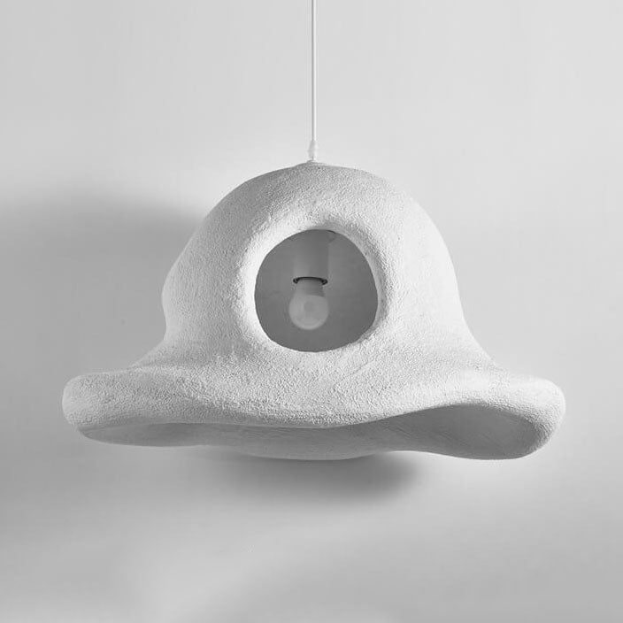 Modern Minimalist Wabi-Sabi Style Resin Hat 1-Light Pendant Light