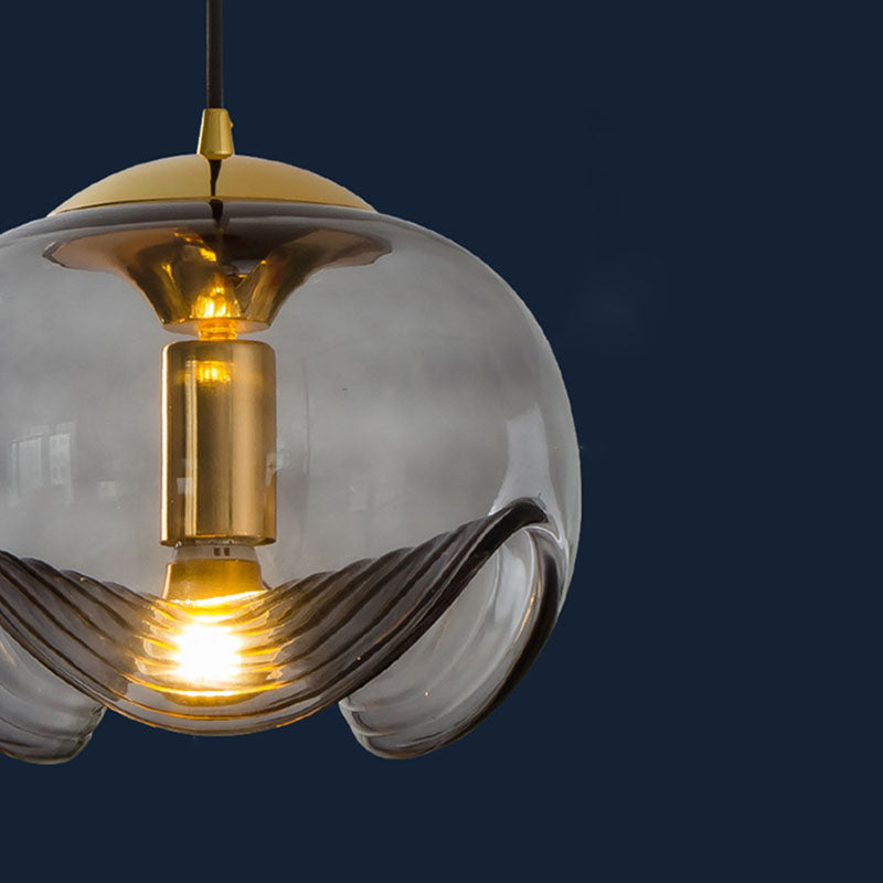 Contemporary Scandinavian Oval Column Iron Glass 1-Light Pendant Light For Bedroom