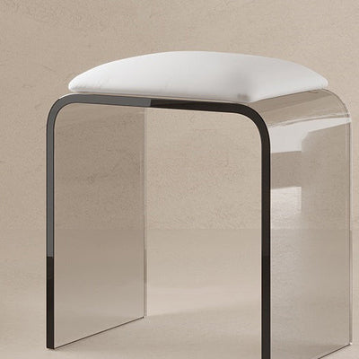 Tabouret de vanité en cuir acrylique rectangulaire minimaliste moderne pour chambre 