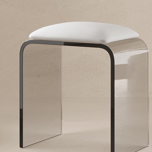 Tabouret de vanité en cuir acrylique rectangulaire minimaliste moderne pour chambre 
