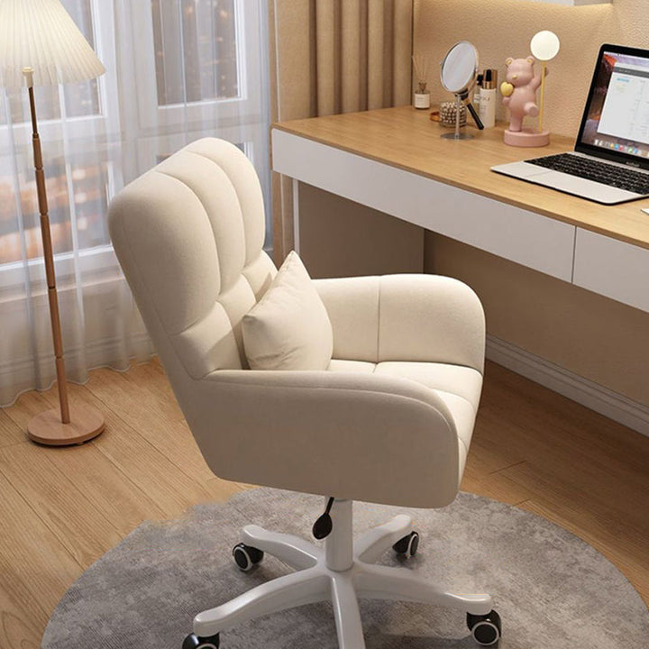 Moderner minimalistischer quadratischer Rücken Samt Baumwolle Nylon Schreibtischstuhl Rückenlehne Armlehne für Home Office 