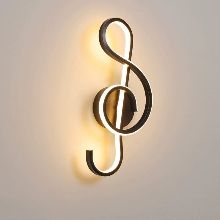 مصباح حائط LED بغطاء سيليكون ناعم بتصميم آرت ديكو حديث على شكل نوتة موسيقية لغرفة النوم 