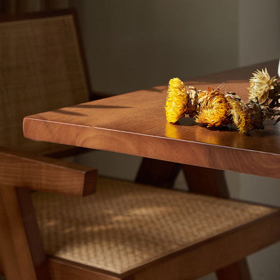 Mesa de Centro Cuadrada de Madera Minimalista Moderna para Sala de Estar 