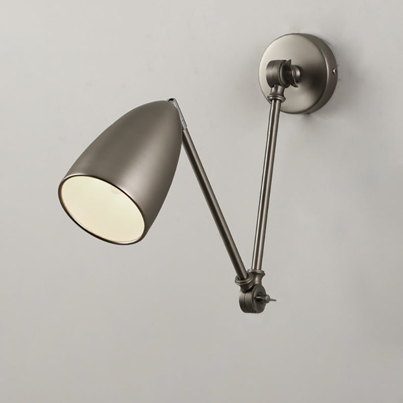 Zeitgenössische industrielle schwenkbare Kegel Metall 1-Licht Wandleuchte Lampe für Schlafzimmer 