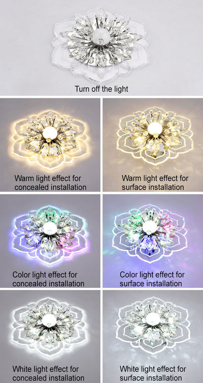 Modern Minimalist Petal Crystal Acrylic LED Flush Mount Ceiling Light