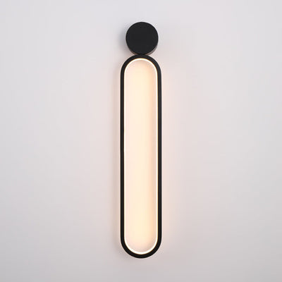 Moderne minimalistische runde lange Acryl Eisen LED Wandleuchte Lampe für Wohnzimmer 