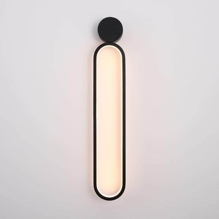 Moderne minimalistische runde lange Acryl Eisen LED Wandleuchte Lampe für Wohnzimmer 