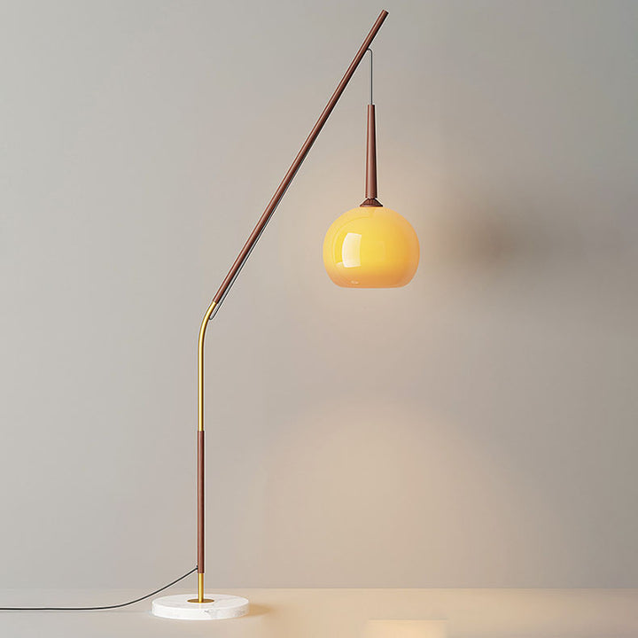 Traditional Vintage Orb Iron Glass 1-Light Standing Floor Lamp For Bedroom