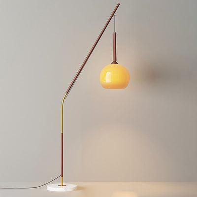 Traditional Vintage Orb Iron Glass 1-Light Standing Floor Lamp For Bedroom