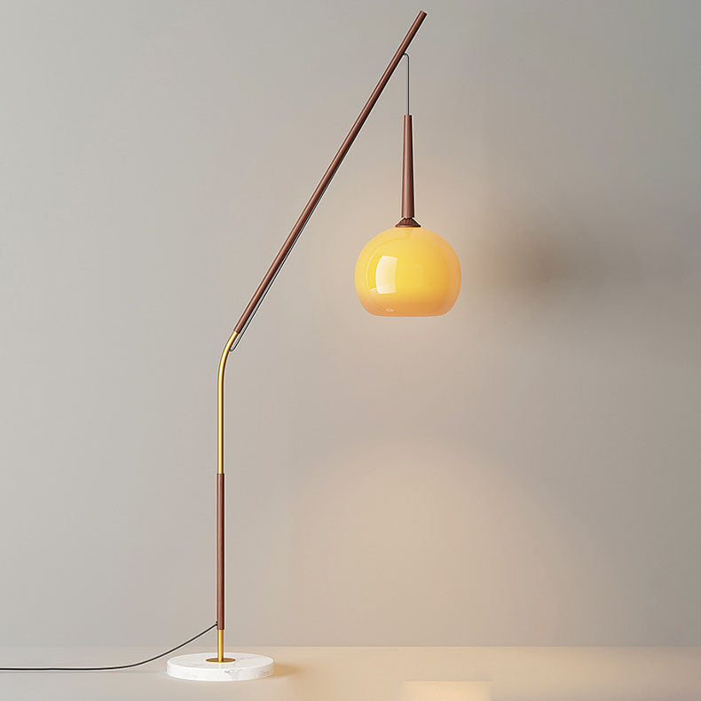 Traditional Vintage Orb Iron Glass 1-Light Standing Floor Lamp For Bedroom
