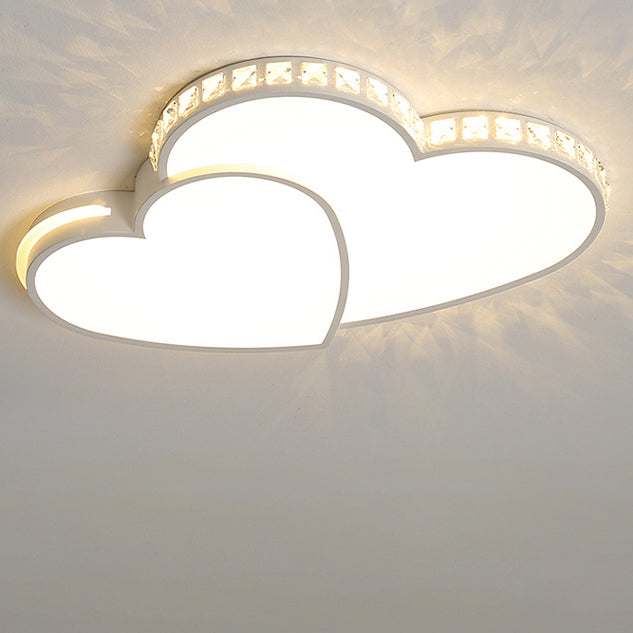 Modern Minimalist Heart Iron Crystal Acrylic LED Flush Mount