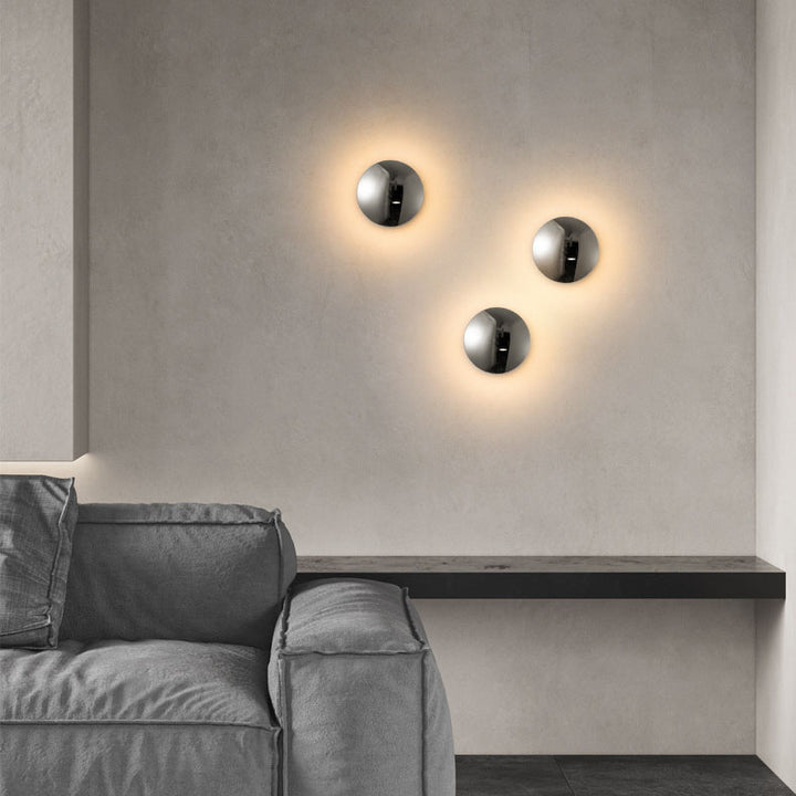 Moderne minimalistische kugelförmige galvanisierte Aluminium-LED-Wandleuchte 