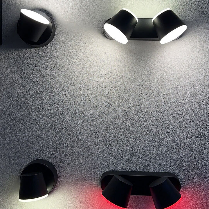 Applique murale LED étanche à Double tête, projecteur réglable industriel contemporain en aluminium, lampe pour Patio extérieur 