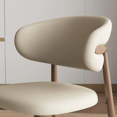 Moderna silla de comedor sin brazos de cuero nappa cuadrado nórdico contemporáneo con marco de metal para comedor 