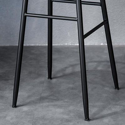 Moderner minimalistischer runder gepolsterter gestreifter Samt-Eisen-Barhocker mit Rückenlehne für das Esszimmer 