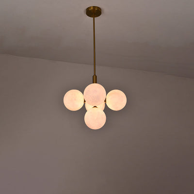 Zeitgenössischer kreativer Mond-Kugel-Eisen-Winkel-Leistungs-Verhältnis-5/13 Licht-Kronleuchter für Wohnzimmer 