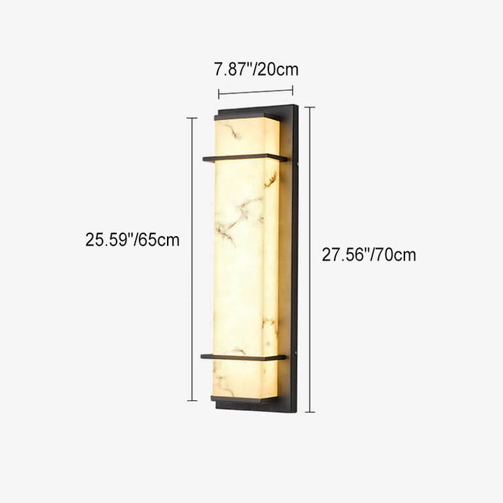 Contemporary Industrial Imitation Marble Resin Lampshade Column LED Outdoor Waterproof Wall Sconce Lamp For Garden