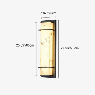 Contemporary Industrial Imitation Marble Resin Lampshade Column LED Outdoor Waterproof Wall Sconce Lamp For Garden