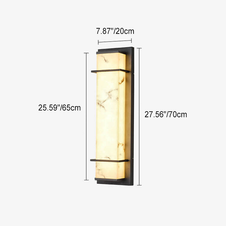 Contemporary Industrial Imitation Marble Resin Lampshade Column LED Outdoor Waterproof Wall Sconce Lamp For Garden