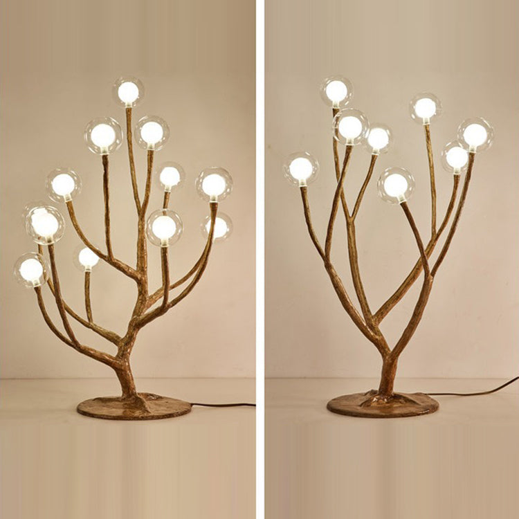 Lampe de table traditionnelle japonaise en résine avec orbe en brindilles, verre, matériel, 3/7/8/12/16 lumières pour chambre à coucher 
