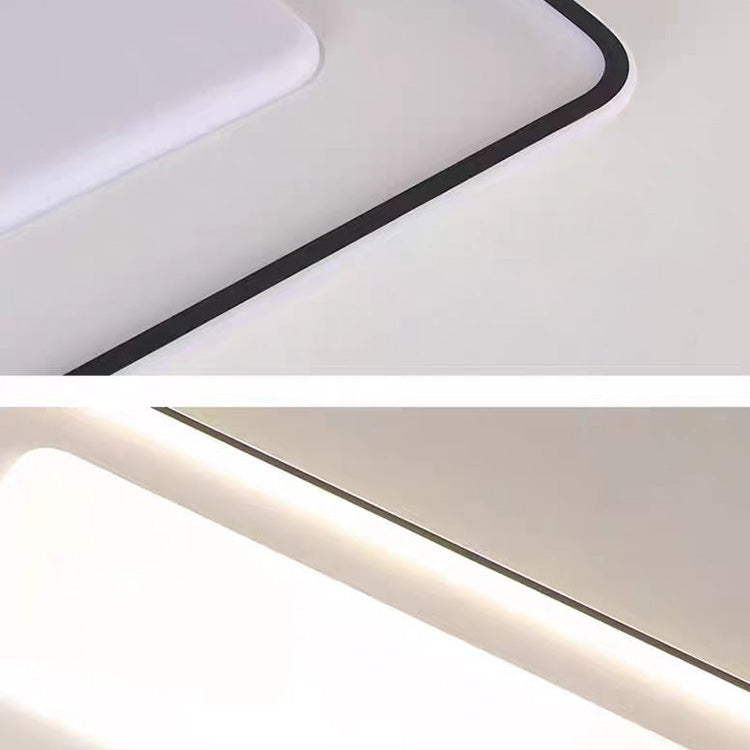 Moderne minimalistische quadratische Acryl-Eisen-Aluminium-Silikon-LED-Deckenleuchte für Schlafzimmer 