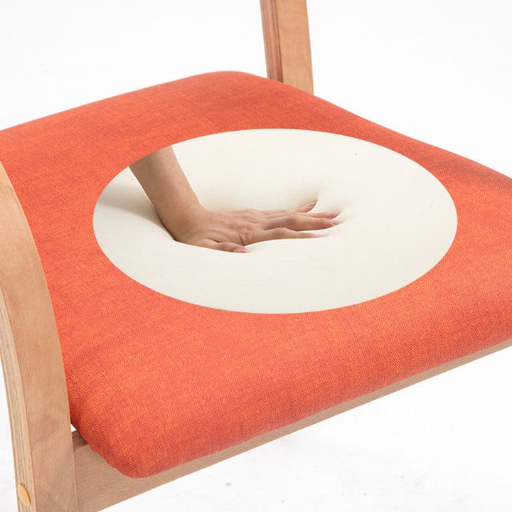 Modern Simplicity Fabric Plywood Sponge Square Curved Dining Chair Backrest Armrest For Dining Room