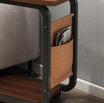 Moderner minimalistischer quadratischer Stahltisch mit Rollen und zwei Ebenen für das Wohnzimmer 