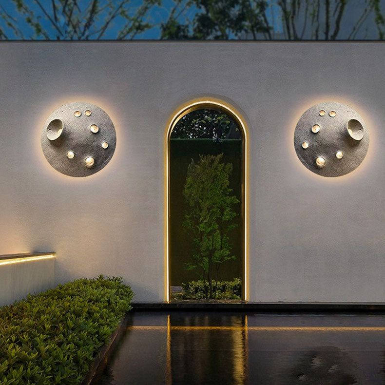 Lámpara Aplique de Pared LED de Hormigón Lunar Impermeable Creativa Contemporánea para Jardín 