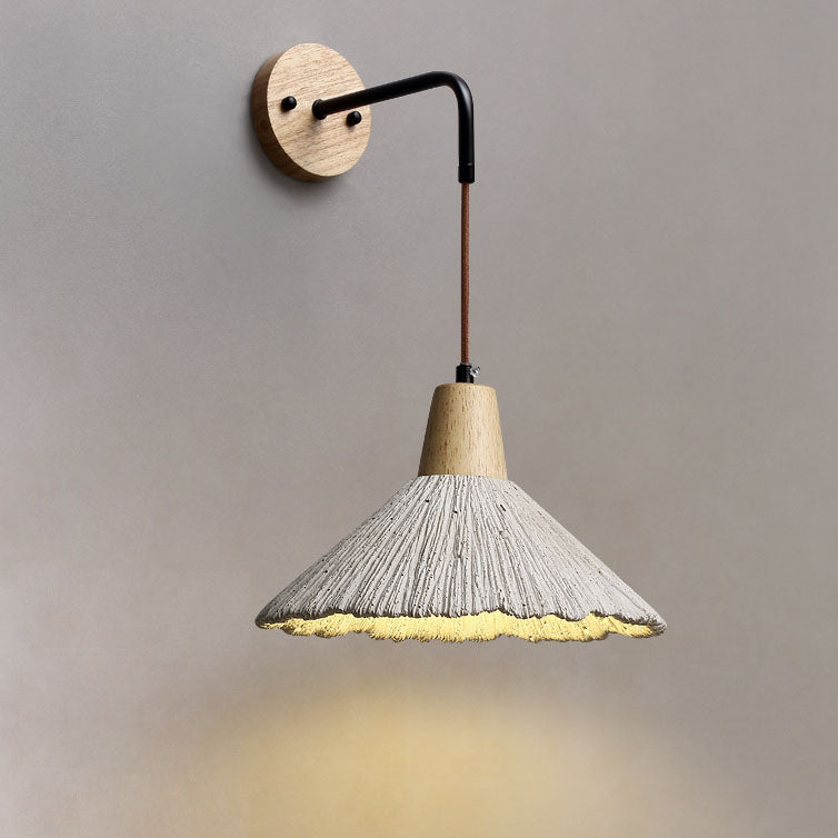 Lampe murale à un feu en bois traditionnel japonais pour salon 