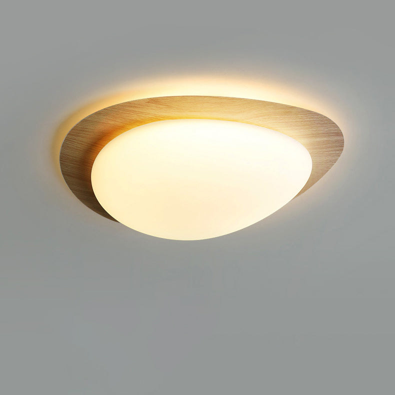 Luz de techo empotrada LED de hierro acrílico con forma de guijarro escandinavo contemporáneo para dormitorio 