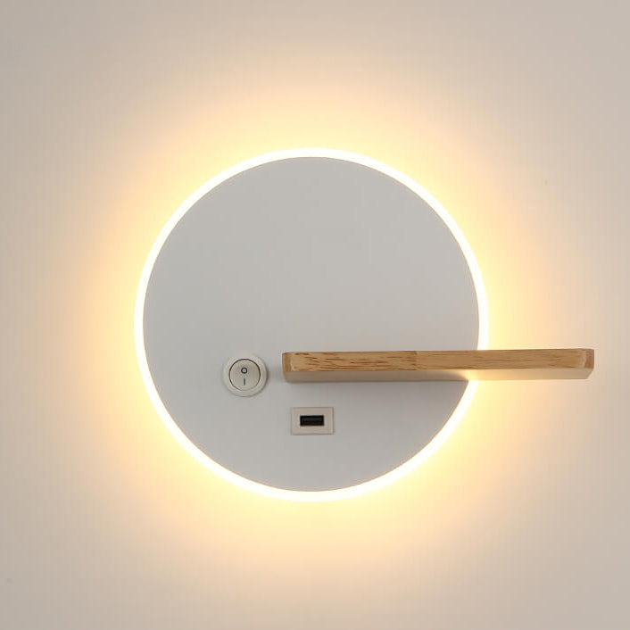 Moderne minimalistische Log-Acryl-Runde-LED-Wandleuchte für das Schlafzimmer 