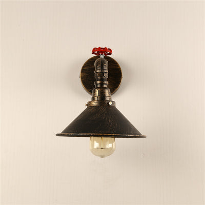 Contemporary Industrial Wrought Iron Horn Shape 1- Light Wall Sconce Lamp For Living Room