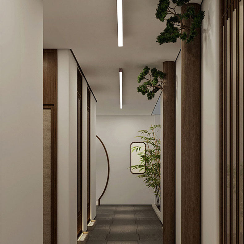 ضوء السقف LED المثبت بشكل مسطح بشرائح الألومنيوم بتصميم خشبي حديث وبسيط 