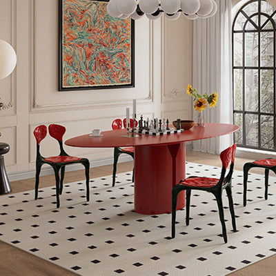 Moderner Art Deco Rose Square FRP Composite Esszimmerstuhl Rückenlehne ohne Armlehnen für Esszimmer 