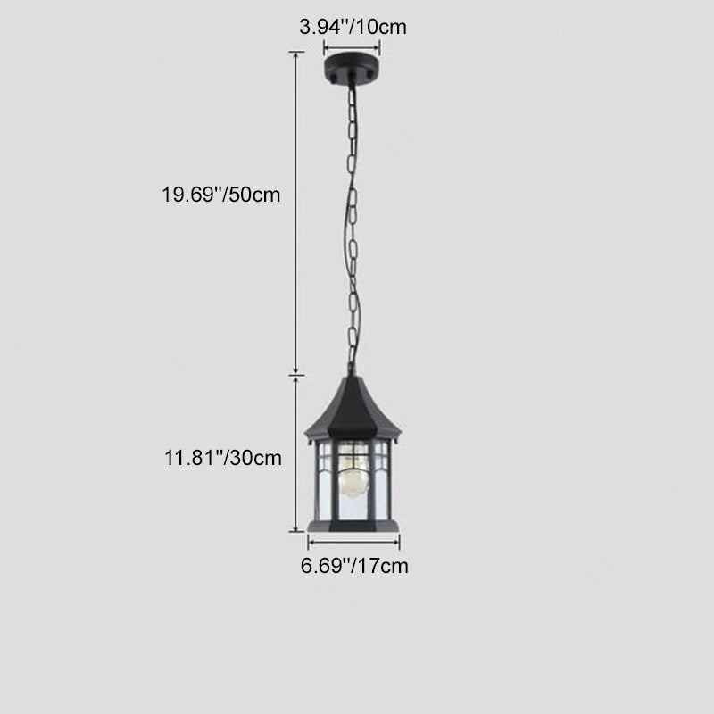 Lámpara de araña colgante para isla de 1/3 luces con jaula hexagonal vintage tradicional de aluminio y vidrio para sala de estar 