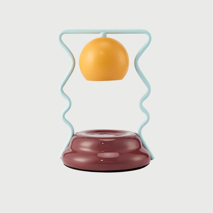 Lampe de table contemporaine en fer créatif en forme de champignon avec base en céramique à 1 lumière pour faire fondre de la cire pour chambre à coucher 