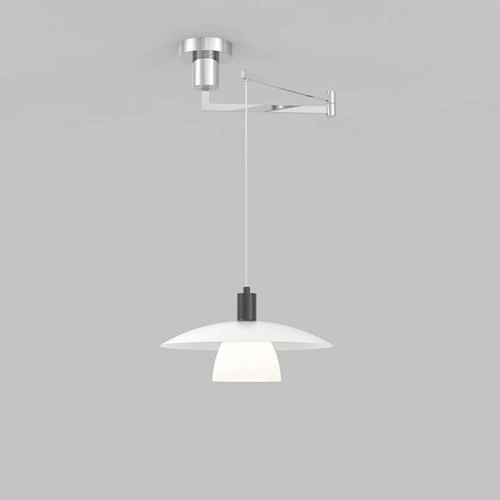 Suspension Luminaire à Bras Oscillant en Dôme en Aluminium Moderne Nordique à 1 Lumière 