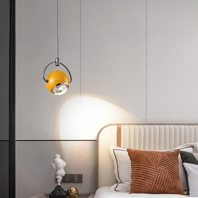 Luz colgante LED de vidrio de aluminio esférico giratorio minimalista moderno para dormitorio 