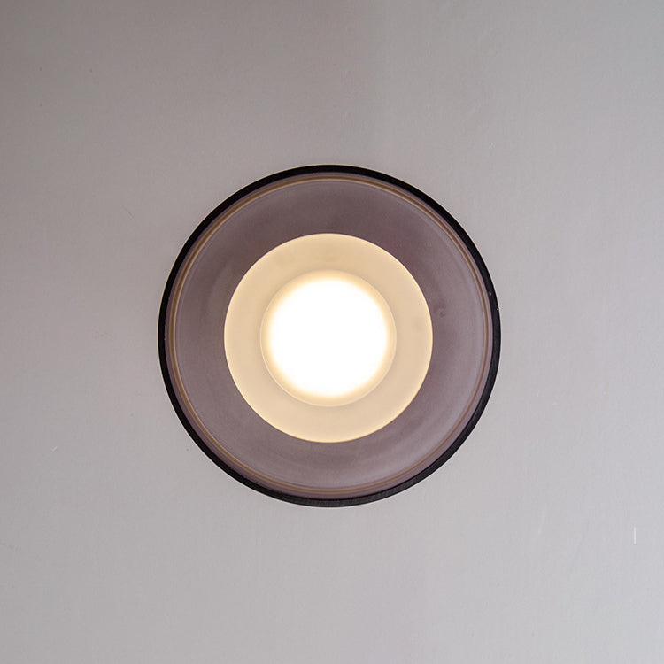 Contemporary Scandinavian Round Hardware Glass LED Semi-Flush Mount Ceiling Light For Living Room