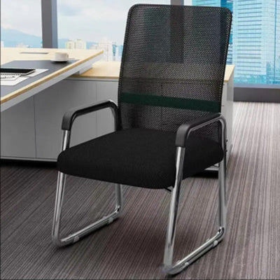 Moderne Einfachheit Mesh-Gewebe Leder Schwamm Latex Stahl Quadratischer Schreibtischstuhl Rückenlehne Armlehne Für Home Office 