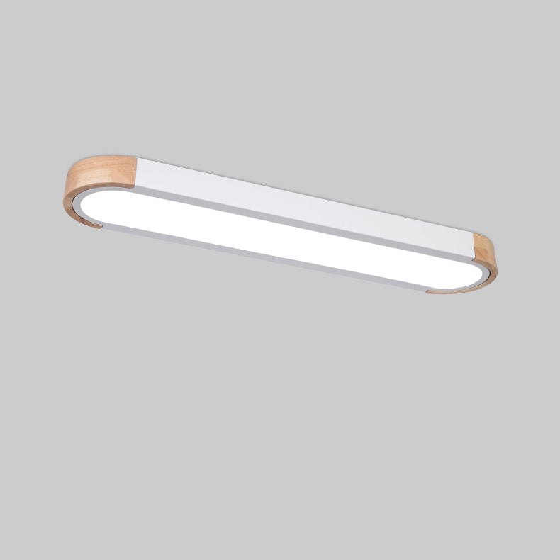 Contemporáneo Escandinavo Lámpara de Techo Empotrada LED Acrílico de Tronco Ovalado Largo de Hierro para Dormitorio 