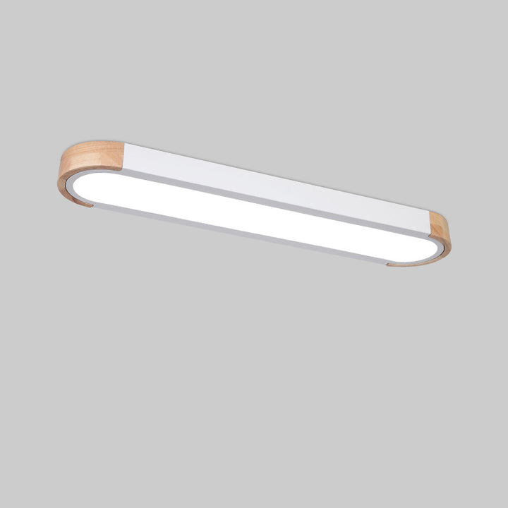 Contemporáneo Escandinavo Lámpara de Techo Empotrada LED Acrílico de Tronco Ovalado Largo de Hierro para Dormitorio 
